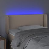 vidaXL LED Kopfteil Cappuccino-Braun 93x16x78/88 cm Kunstleder