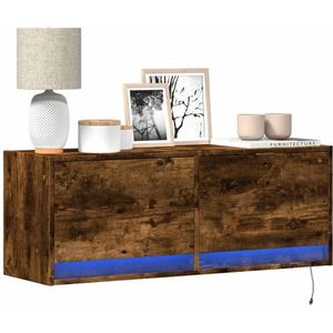 vidaXL TV-Wandschrank mit LED-Beleuchtung Räuchereiche 100x31x35 cm
