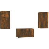 vidaXL 3-tlg. TV-Schrank-Set Räuchereiche Holzwerkstoff