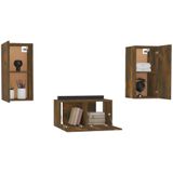 vidaXL 3-tlg. TV-Schrank-Set Räuchereiche Holzwerkstoff