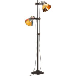 vidaXL Stehlampe mit 2 Lampenschirmen Mehrfarbig E27