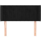 vidaXL Kopfteil mit Ohren Schwarz 103x16x78/88 cm Samt