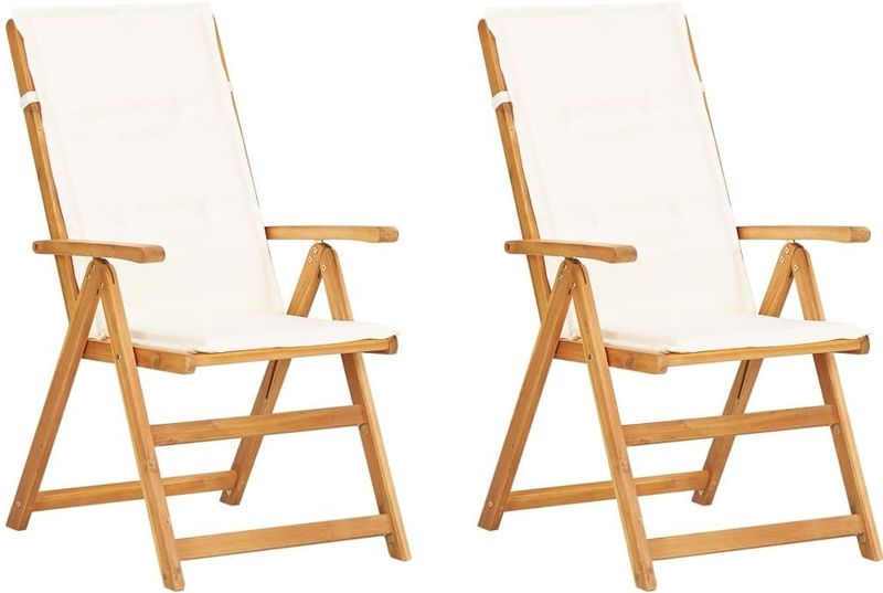 vidaXL Verstellbare Gartenstühle 2 Stk. Braun Massivholz Akazie