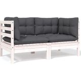 vidaXL 4-tlg. Garten-Lounge-Set mit Kissen Kiefer Massivholz