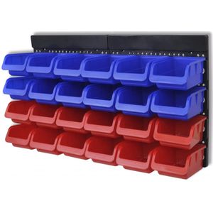 vidaXL Werkstattboxen für die Wand Blau und Rot (2 Aufbewahrungseinheiten)