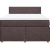 vidaXL Boxspringbett mit Matratze Dunkelbraun 140x200 cm Stoff