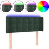 vidaXL LED Kopfteil Dunkelgrün 93x16x78/88 cm Samt