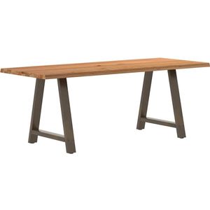 vidaXL Esstisch mit Baumkanten 200x80x74cm Massivholz Eiche Rechteckig