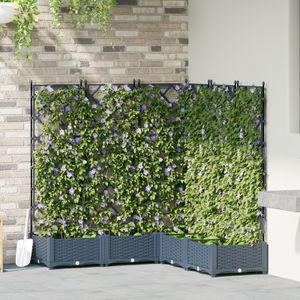 vidaXL Gartenpflanzer mit Gitter 5 Stk Grau 120x120x125,5 cm