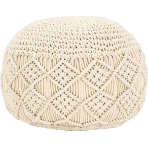 vidaXL Makramee Sitzpuff Handgefertigt 45 x 30 cm Baumwolle