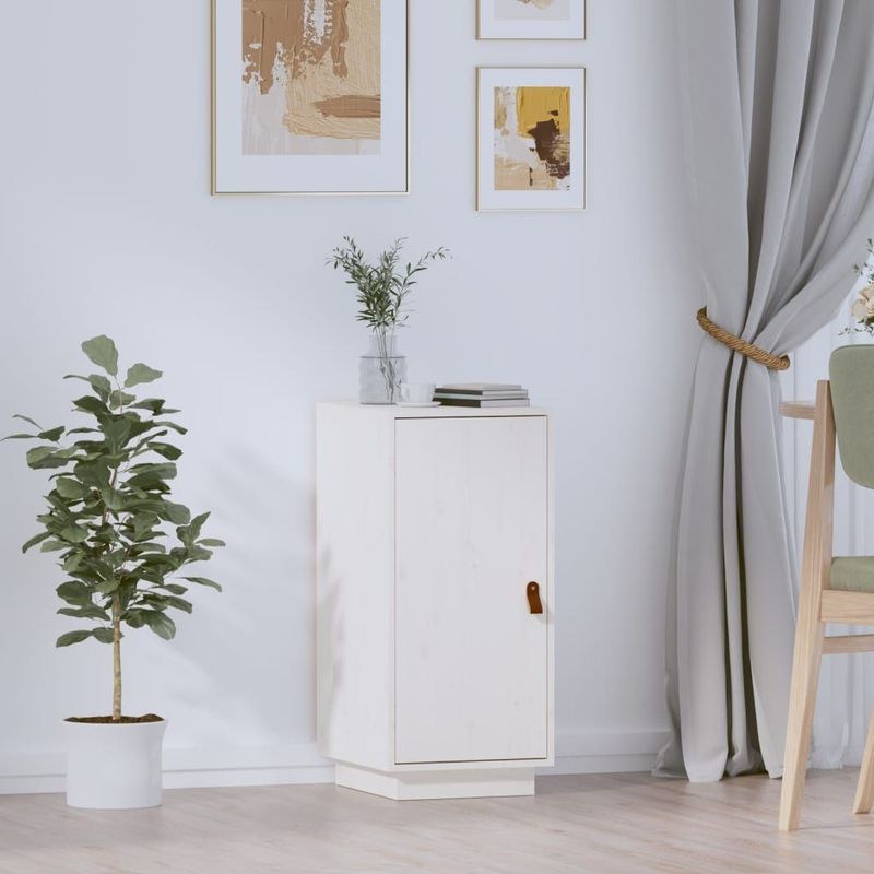 vidaXL Sideboard Weiß 34x40x75 cm Massivholz Kiefer