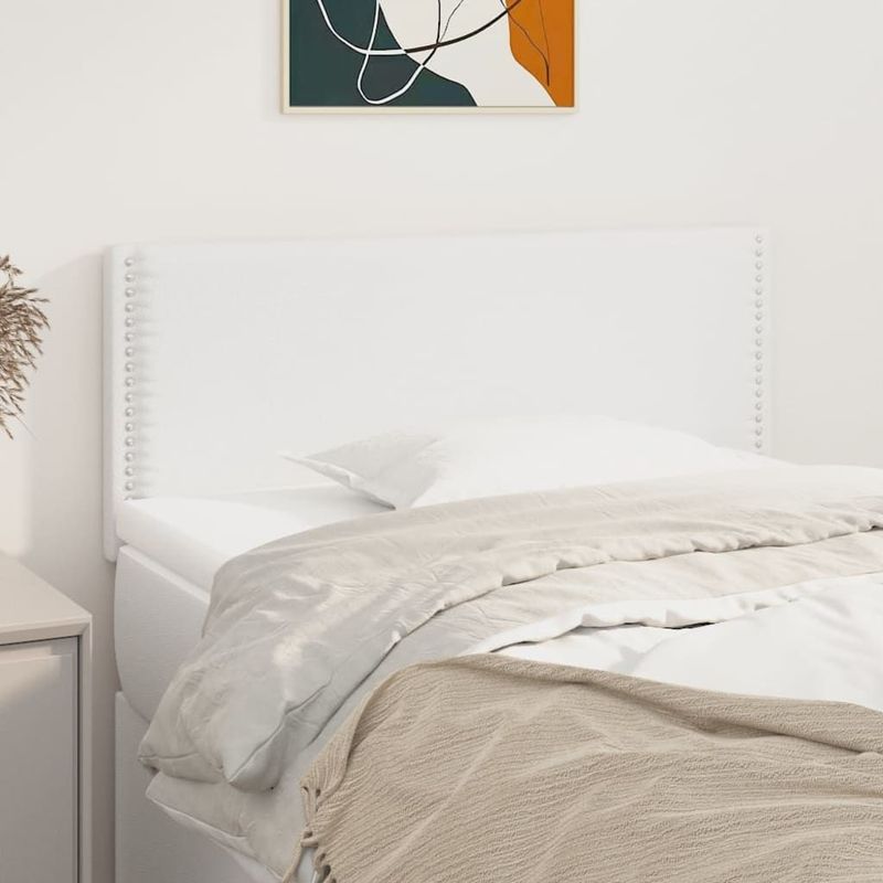 vidaXL Kopfteil Weiß 100x5x78/88 cm Kunstleder