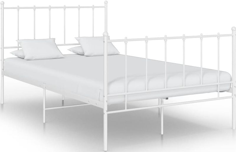 vidaXL Bett Weiß Metall 120x200 cm