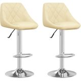 vidaXL Barhocker 2 Stk. Creme Kunstleder