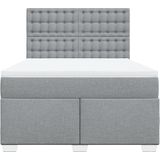 vidaXL Boxspringbett mit Matratze Hellgrau 140x190 cm Stoff
