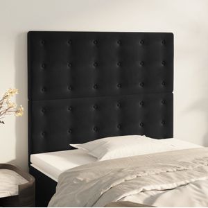 vidaXL Kopfteile 2 Stk. Schwarz 90x5x78/88 cm Samt