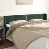 vidaXL Kopfteil mit Ohren Dunkelgrün 183x16x78/88 cm Samt