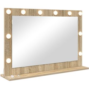 vidaXL Waschspiegel Sonoma Eiche Holzwerkstoff, Glas 80 x 55 x 18 cm