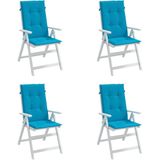 vidaXL Gartenstuhlauflagen für Hochlehner 4 Stk. Blau 120x50x3cm Stoff
