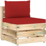 vidaXL Modulares Mittelsofa mit Kissen Grün Imprägniertes Holz