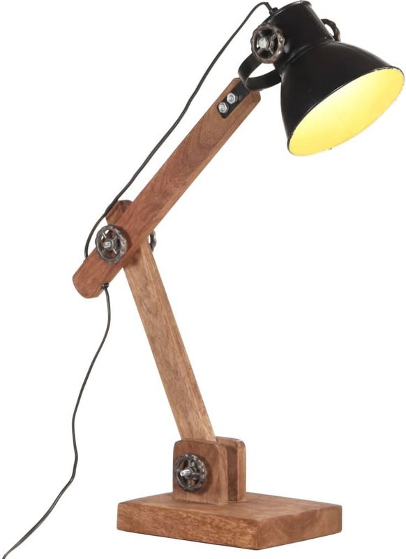 vidaXL Schreibtischlampe Industriestil Schwarz Rund 58x18x90 cm E27