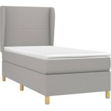 vidaXL Boxspringbett mit Matratze Hellgrau 90x190 cm Stoff