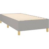 vidaXL Boxspringbett mit Matratze Hellgrau 90x190 cm Stoff