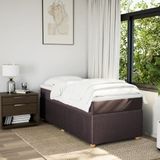 vidaXL Boxspringbett mit Matratze Dunkelbraun 90x200 cm Stoff