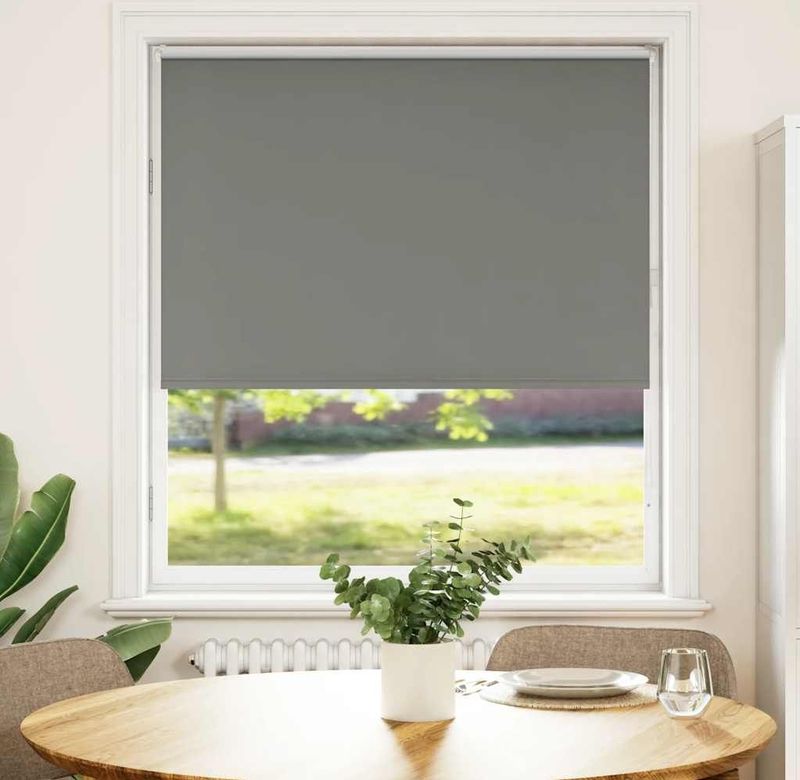 vidaXL Verdunkelungsrollo Grau 115x130cm Stoffbreite 110,7cm Polyester