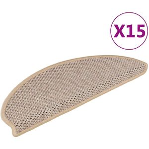vidaXL Treppenmatten Selbstklebend Sisal 15 Stk. 65x21x4 cm Hellbeige