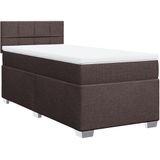 vidaXL Boxspringbett mit Matratze Dunkelbraun 90x200 cm Stoff