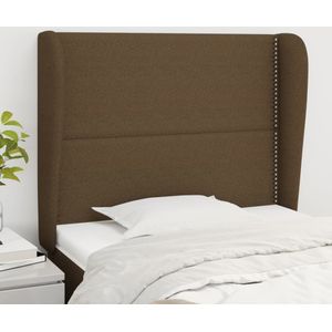 vidaXL Kopfteil mit Ohren Dunkelbraun 103x23x118/128 cm Stoff