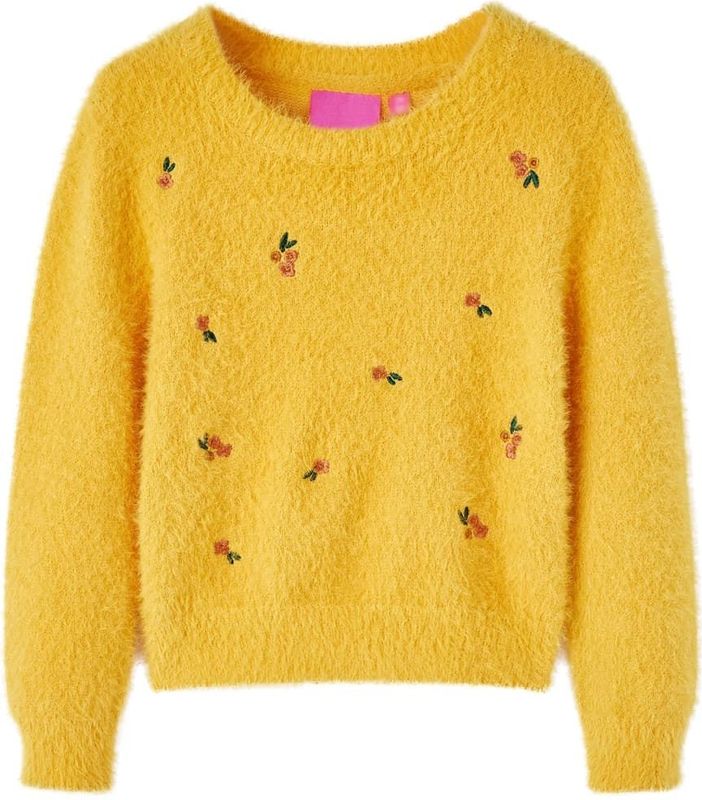 vidaXL Kinderpullover Gestrickt Ocker 140