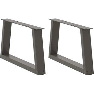 vidaXL Esstisch Beine V-Form 2 Stück Anthrazit 50x(30-31,3) cm Stahl