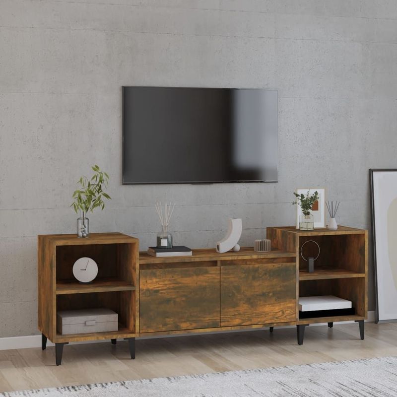 vidaXL TV-Schrank Räuchereiche 160x35x55 cm Holzwerkstoff