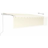 vidaXL Markise Automatisch Einziehbar mit Volant 5x3 m Creme