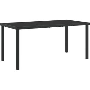 vidaXL Gartentisch Schwarz 160x80x73 cm Hartglas