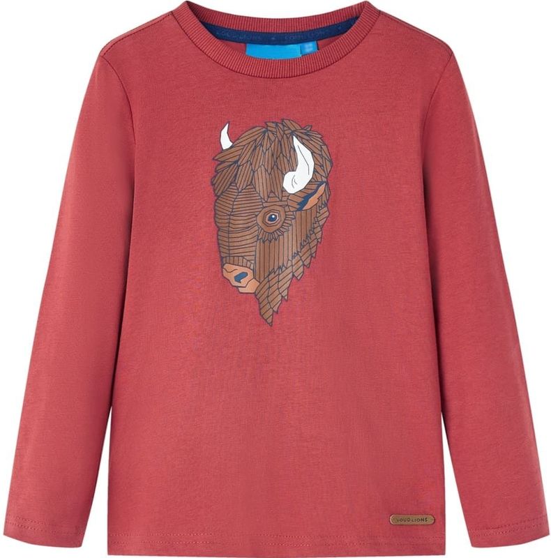 vidaXL Kinder-Langarmshirt Dunkelrot 104