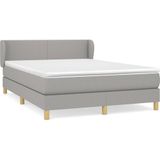 vidaXL Boxspringbett mit Matratze Hellgrau 140x200 cm Stoff