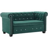 vidaXL Chesterfield Sofa 2-Sitzer Samtbezug 146 x 75 x 72 cm Grün