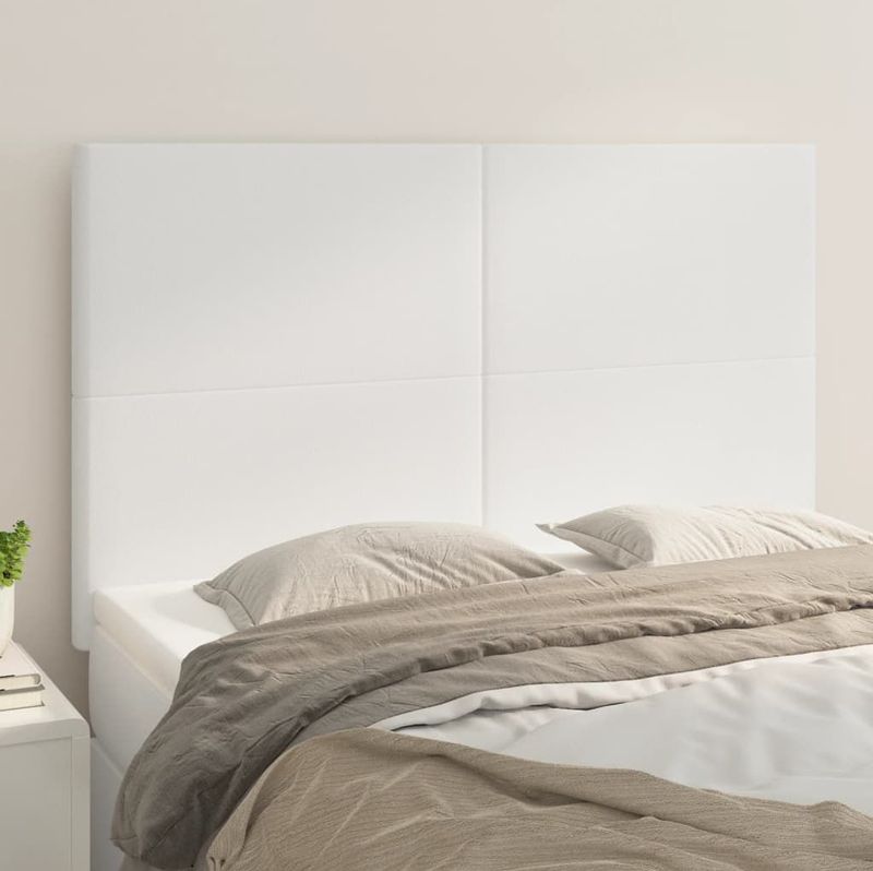 vidaXL Kopfteile 4 Stk. Weiß 72x5x78/88 cm Kunstleder