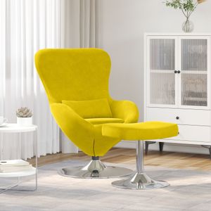 vidaXL Ei-Sessel mit Fußstütze Gelbes Velvet