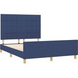 vidaXL Bettgestell ohne Matratze Blau 140x200 cm Stoff