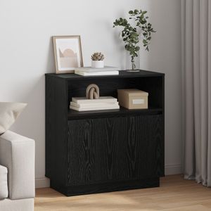 vidaXL LED-Sideboard Schwarz Eiche 71x34,5x75 cm Holzwerkstoff