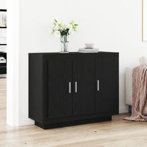 vidaXL Sideboard Schwarz Eiche 92x35x75 cm Ingenieurholz