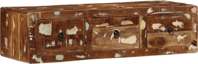 vidaXL TV-Wandschrank 100x32x25 cm Altholz Massivholz