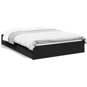 vidaXL Bettgestell mit Schubladen Schwarz 140x190 cm Holzwerkstoff