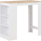 vidaXL Bartisch mit Regal Weiß 110x50x103 cm