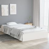 vidaXL Massivholzbett Weiß 90x200 cm