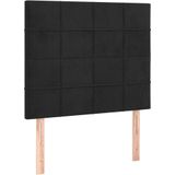 vidaXL LED Kopfteil Schwarz 80x5x118/128 cm Samt
